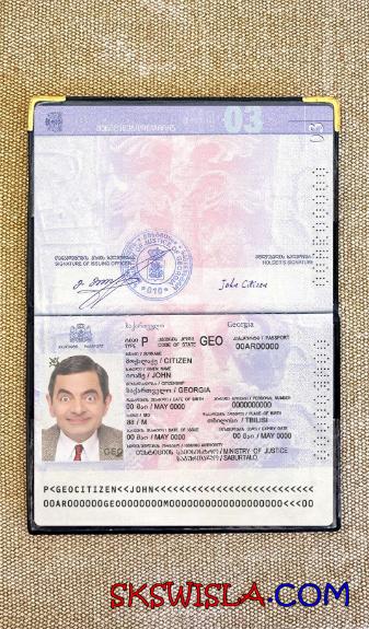 Gruzja paszport wersja 2 fotowygląd, skan i fotorealistyczny snapshot, 2 w 1